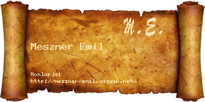 Meszner Emil névjegykártya